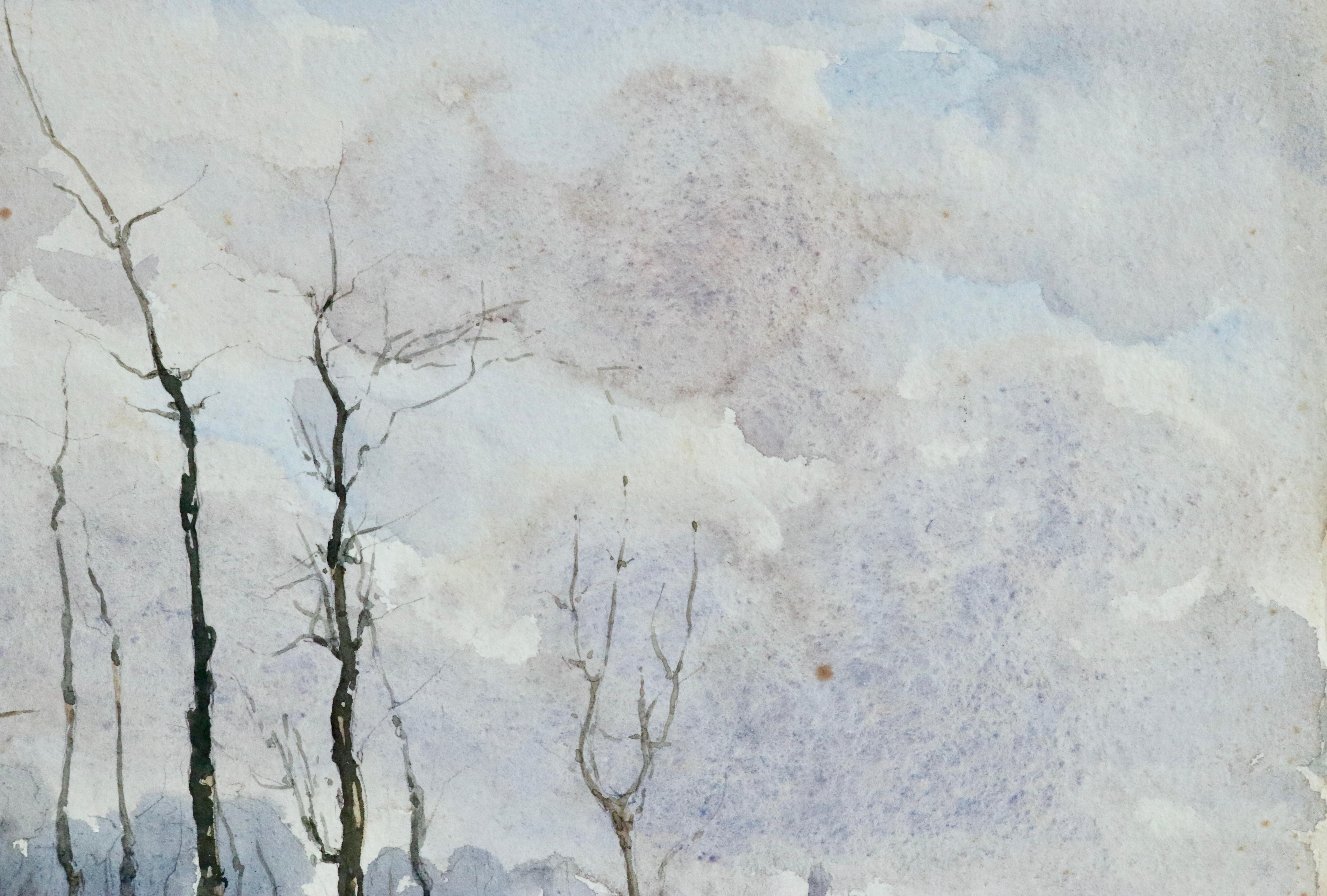 Watercolour on paper by French painter Henri Duhem depicting trees in winter. Signed lower left. This painting is not currently framed but a suitable frame can be sourced if required.

Descendant of an old Flemish family, Henri Duhem was born in