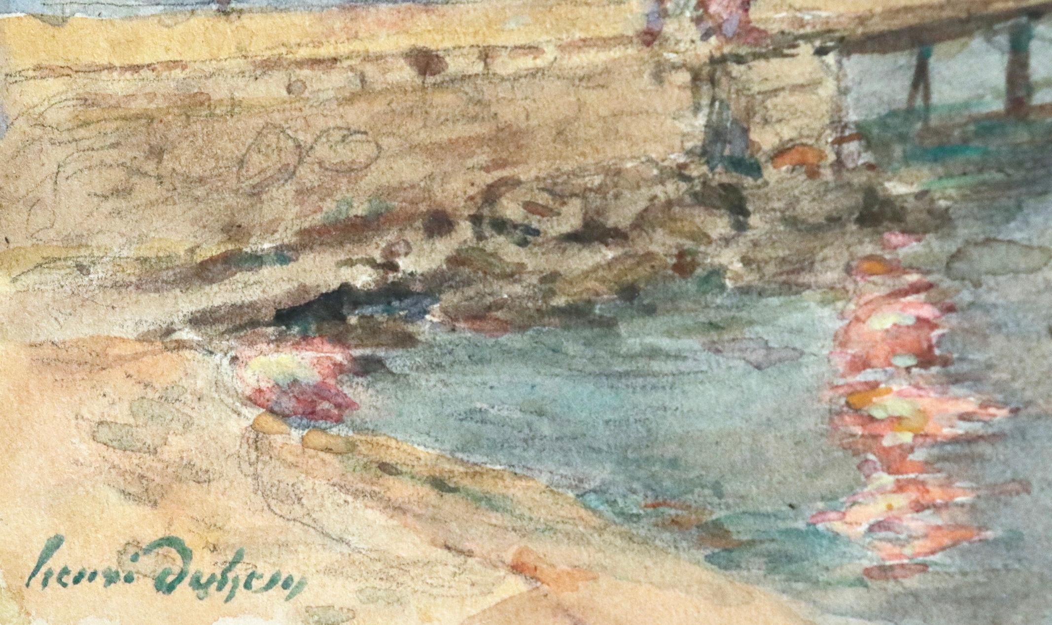 Watercolour on paper circa 1910 by Henri Duhem depicting elegant figures and bathers at a harbour at dusk. Signed lower left. This painting is not currently framed but a suitable frame can be sourced if required.

Descendant of an old Flemish