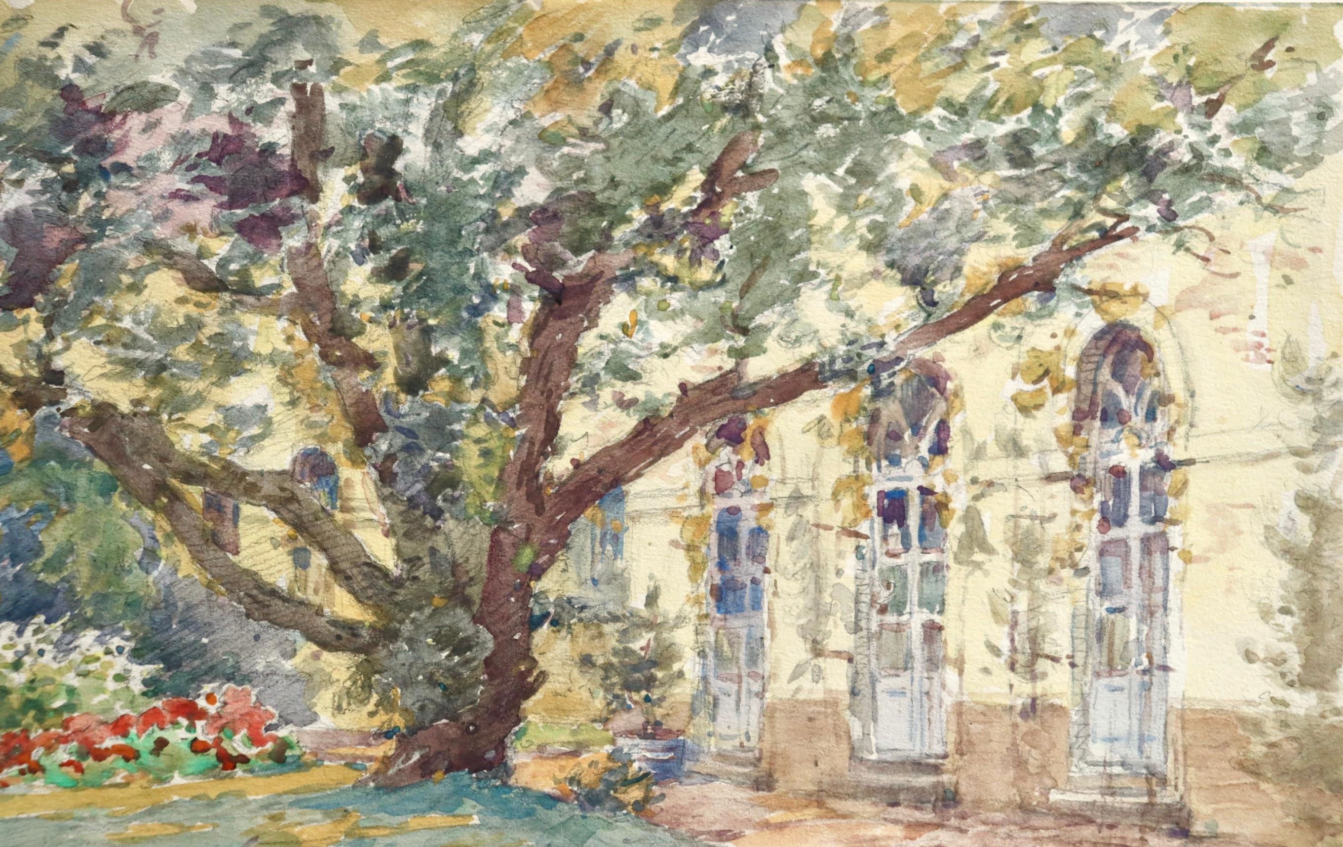 The Artist's Garden - French Impressionist Watercolor, Landscape by Henri Duhem 6