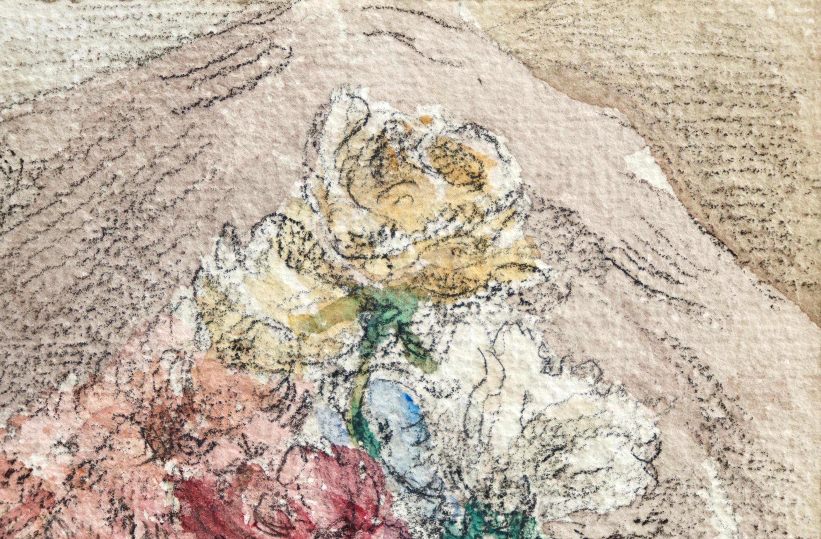 Fleurs - Acuarela impresionista francesa, Naturaleza muerta de flores de Henri Duhem 7