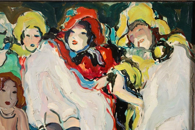Le Can Can - Bal Tabarin - Post Impressionist Figurative Oil - Pierre de Belay For Sale 5
