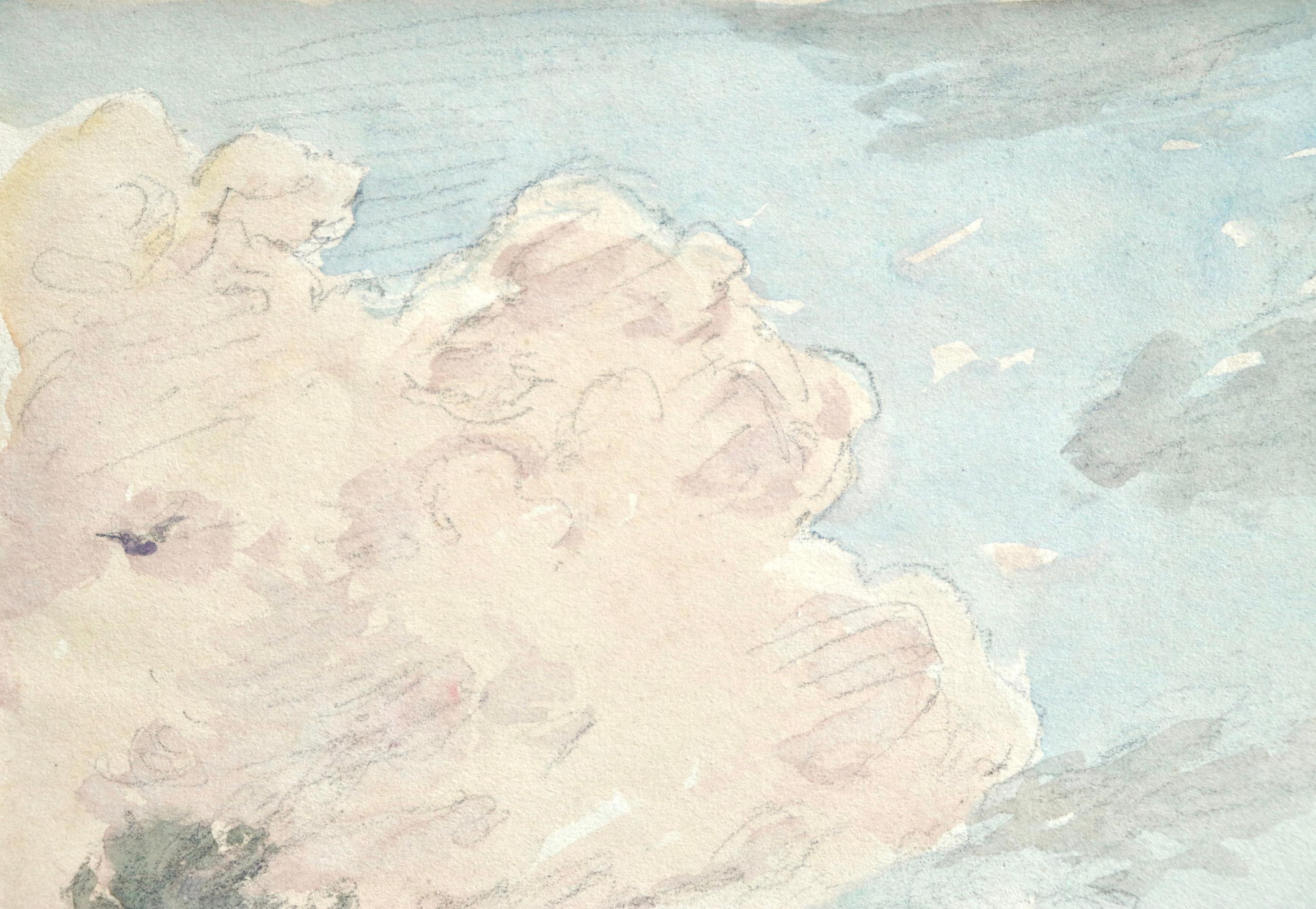 Cloud Study - French Impressionist Watercolor by Henri Duhem 1