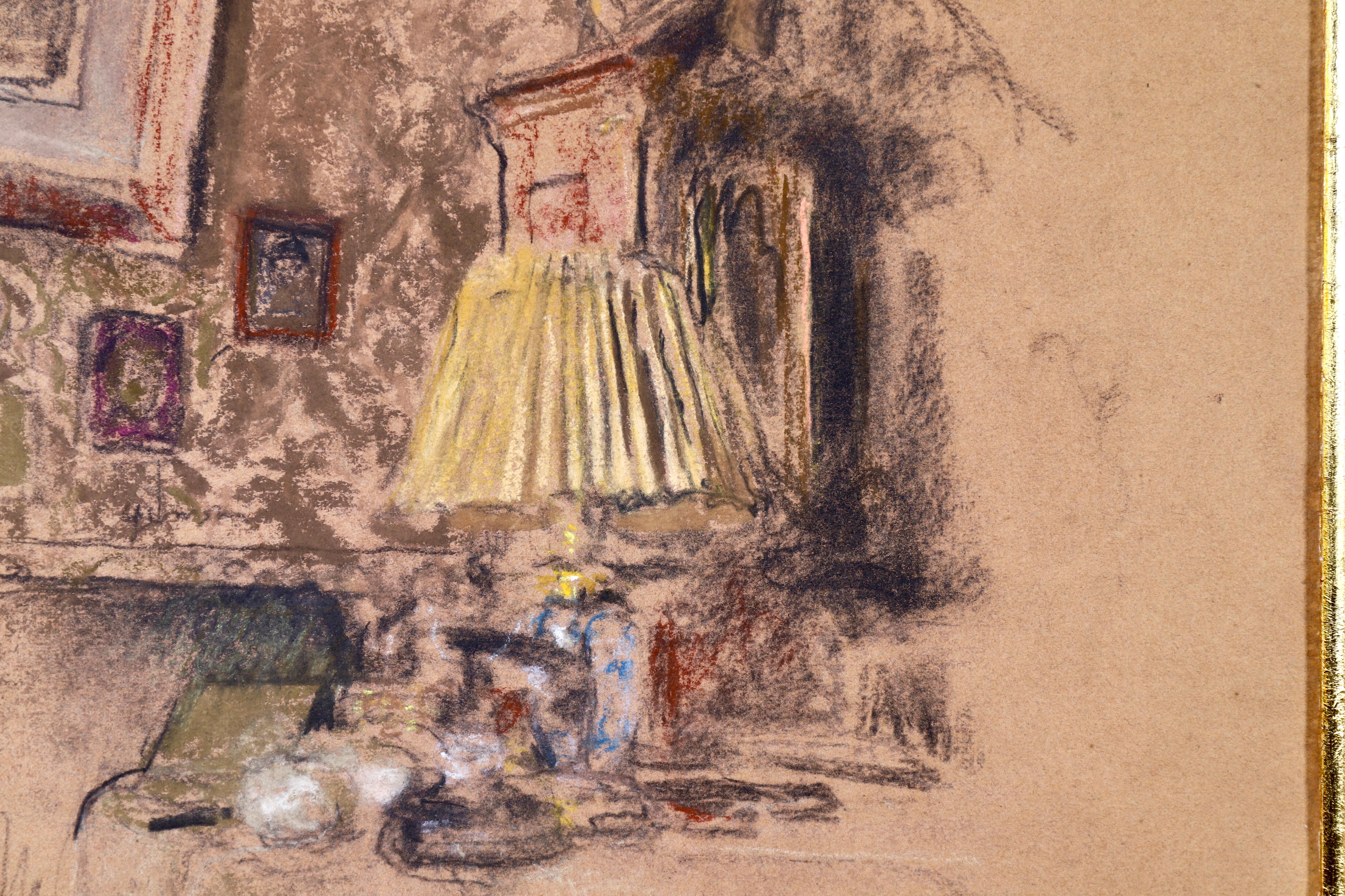L'abat-jour jaune - Nabis Pastel, Study of Interior by Edouard Vuillard 2