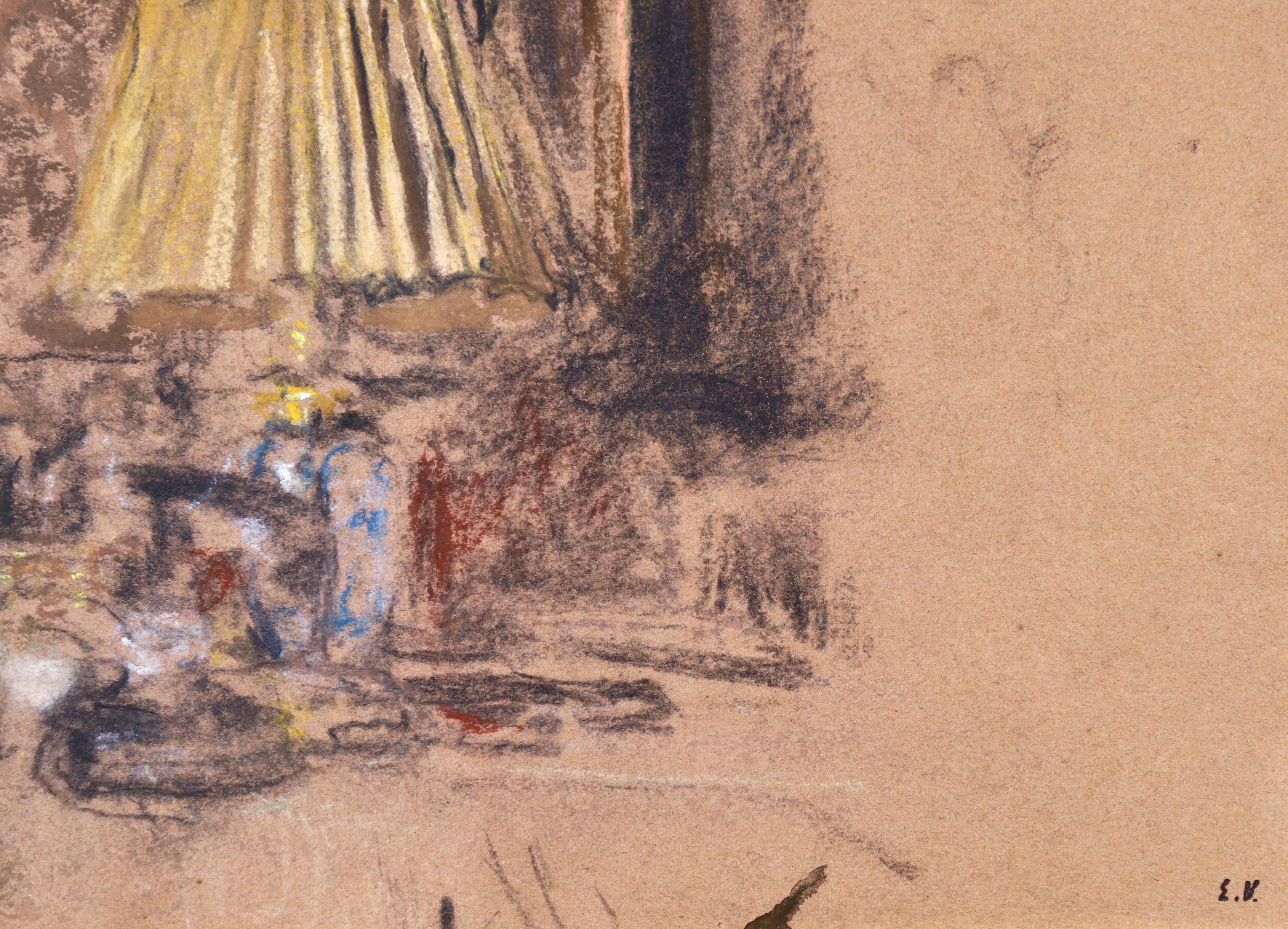 L'abat-jour jaune - Nabis Pastel, Study of Interior by Edouard Vuillard 3