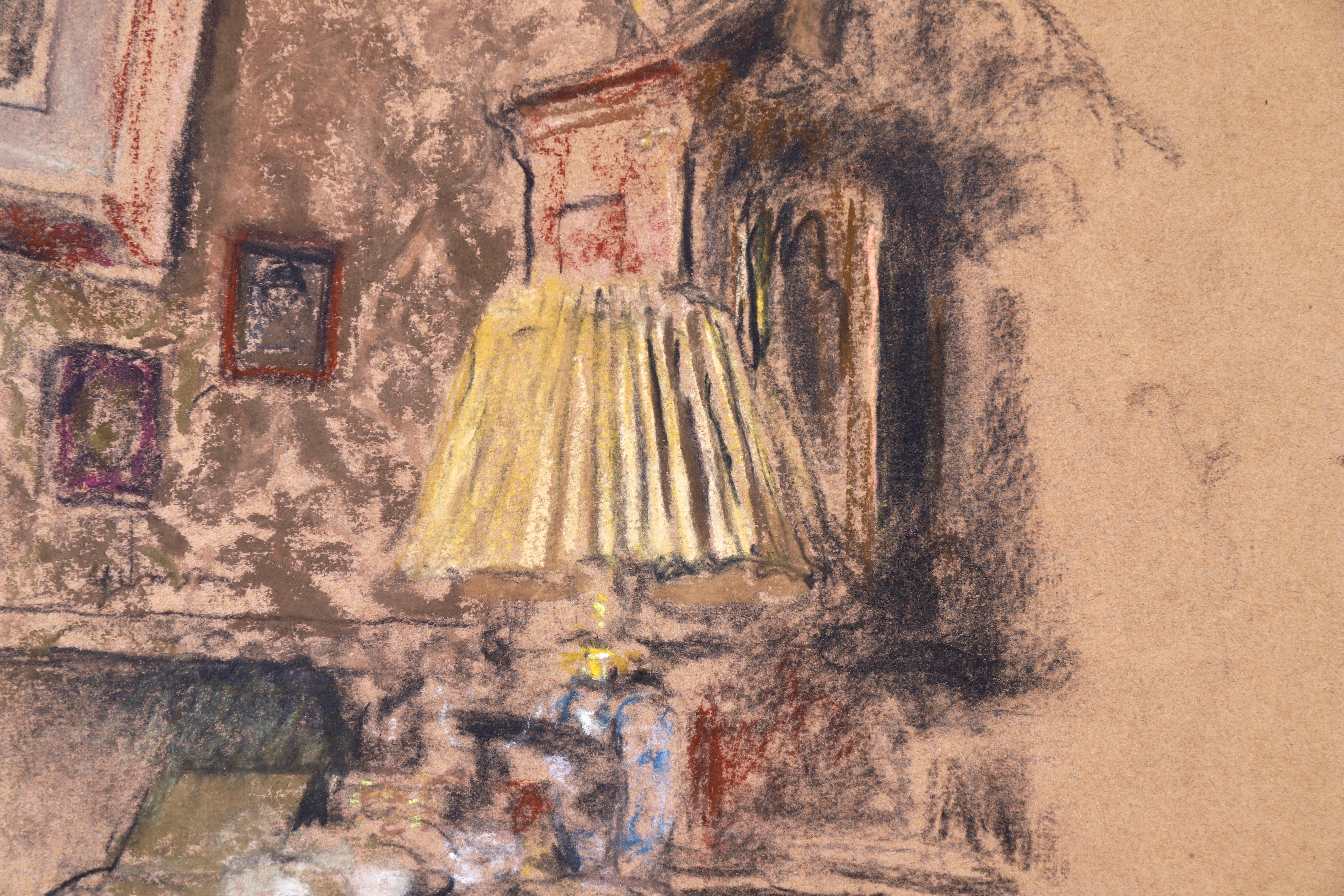 L'abat-jour jaune - Nabis Pastel, Study of Interior by Edouard Vuillard 5