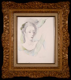 Portrait de Femme - Cubist Pencil Drawing, Portrait of Woman by Marie Laurencin