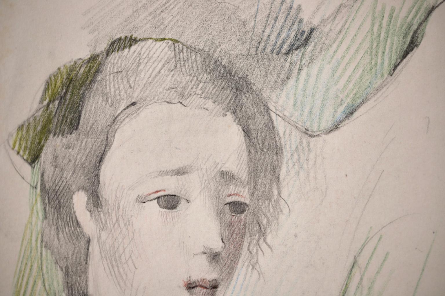 Portrait de Femme - Cubist Pencil Drawing, Portrait of Woman by Marie Laurencin 5