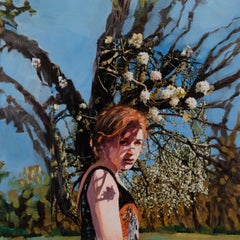 Sharon Shapiro, Shadow Tattoo, surrealist oil paint and collage portrait