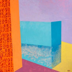 Askew #80, pittura acrilica astratta multicolore per interni architettonici, 2020