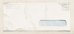 Safety Envelope with Window, contemporary realist watercolor still life