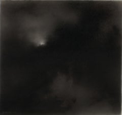 Night wind, 2, realist black and white charcoal landscape drawing