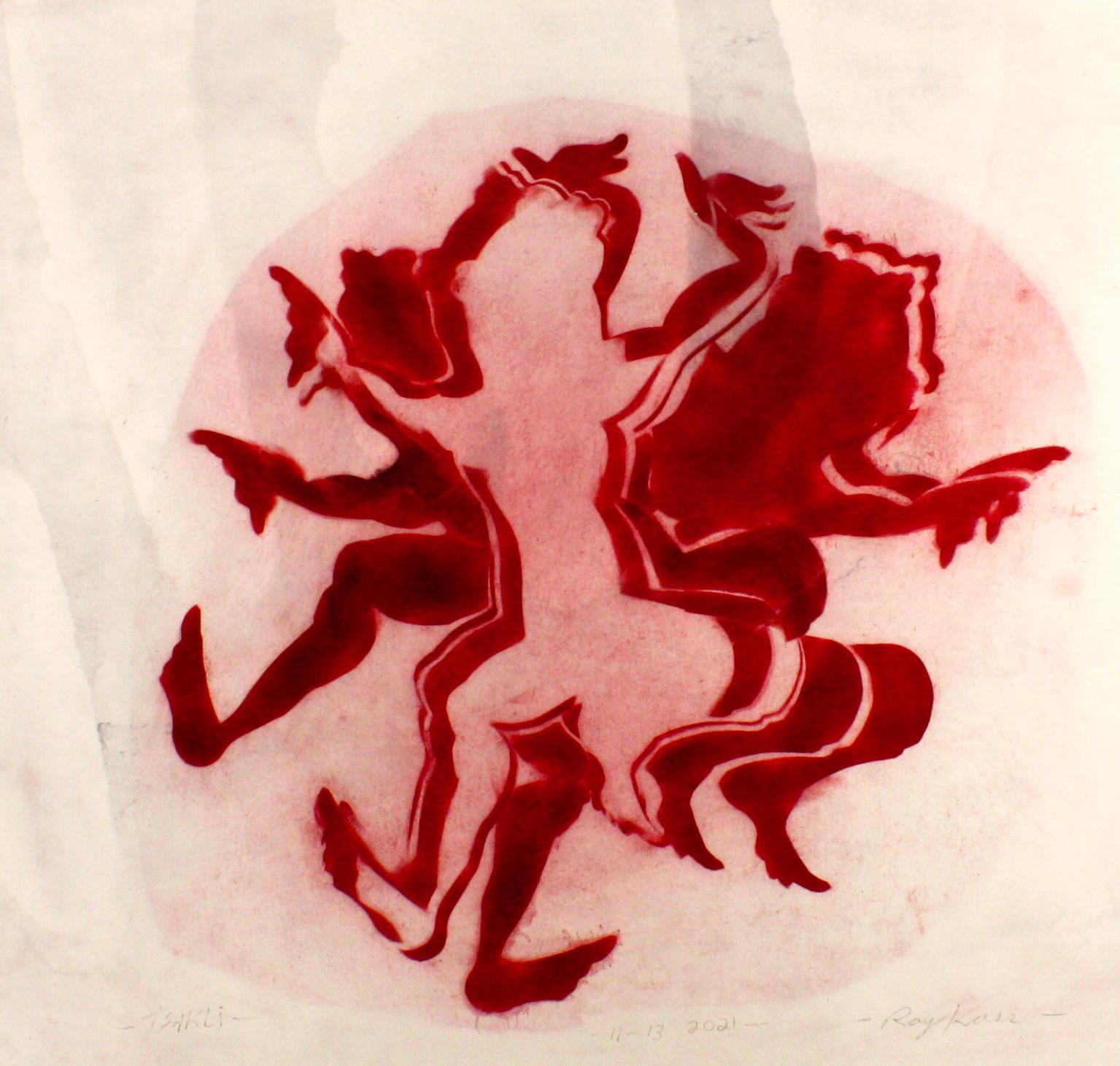 Tsakli 11-13-21, abstraktes Aquarell-Gemälde