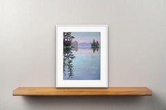 Lake 3 (kayak), post-impressionistic landscape drawing