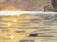 Lake 5 (sunset), post-impressionistic landscape drawing