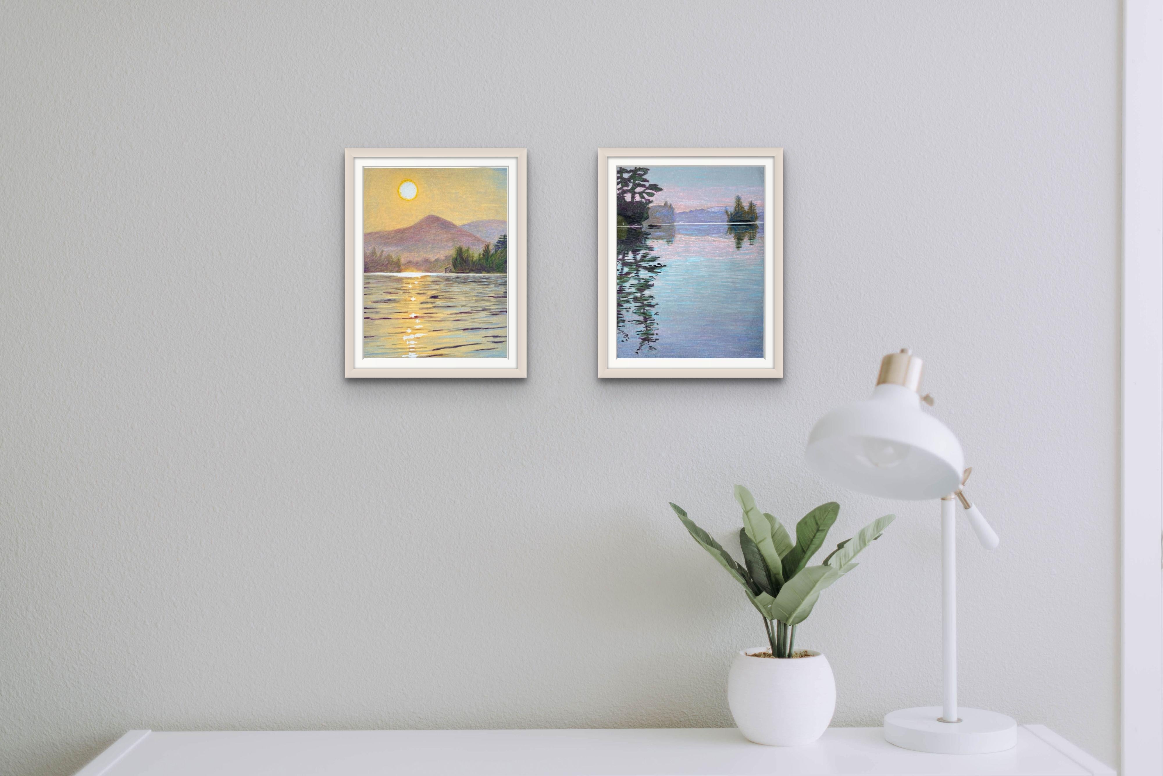 lake landscape drawing