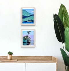 Lake 7 (cloud shadows), post-impressionistic landscape drawing