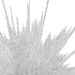 Storm, a highly detailed geometric black ink drawing on clay-coated panel