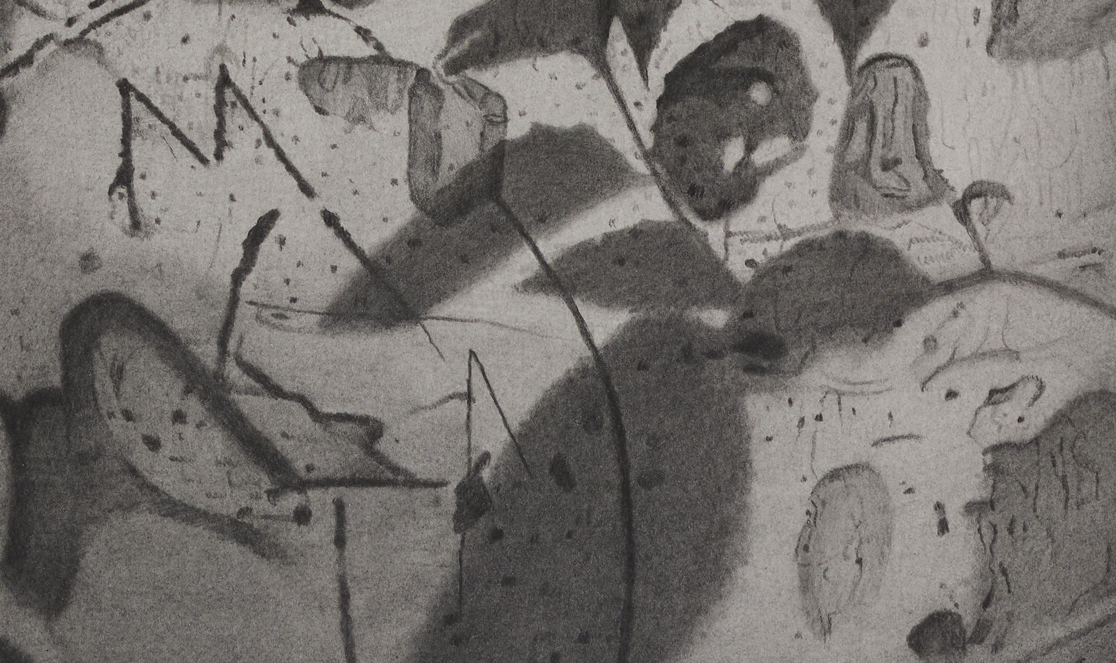 Graffiti-Baum 5, fotorealistische Graphit-Landschaftszeichnung, 2022 1