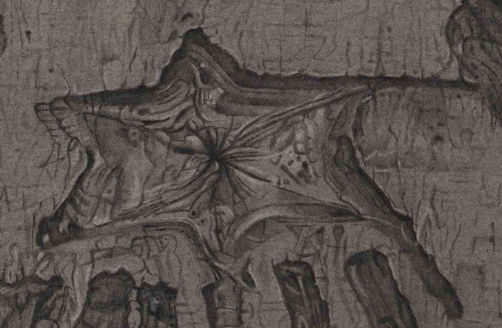 Luv Shines 2, disegno di paesaggio fotorealista in grafite, 2023 in vendita 1