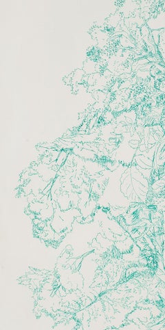 Kathleen Beausoleil, Crescendo, 2023, inchiostro verde su carta, disegno di paesaggio