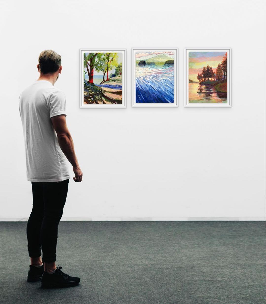 There is a poetic and playful sense of place in these works on paper, inviting viewers into a world where imagination and reality intertwine. Also present is a physiological sense of slowing down, allowing for interpretation and introspection.
