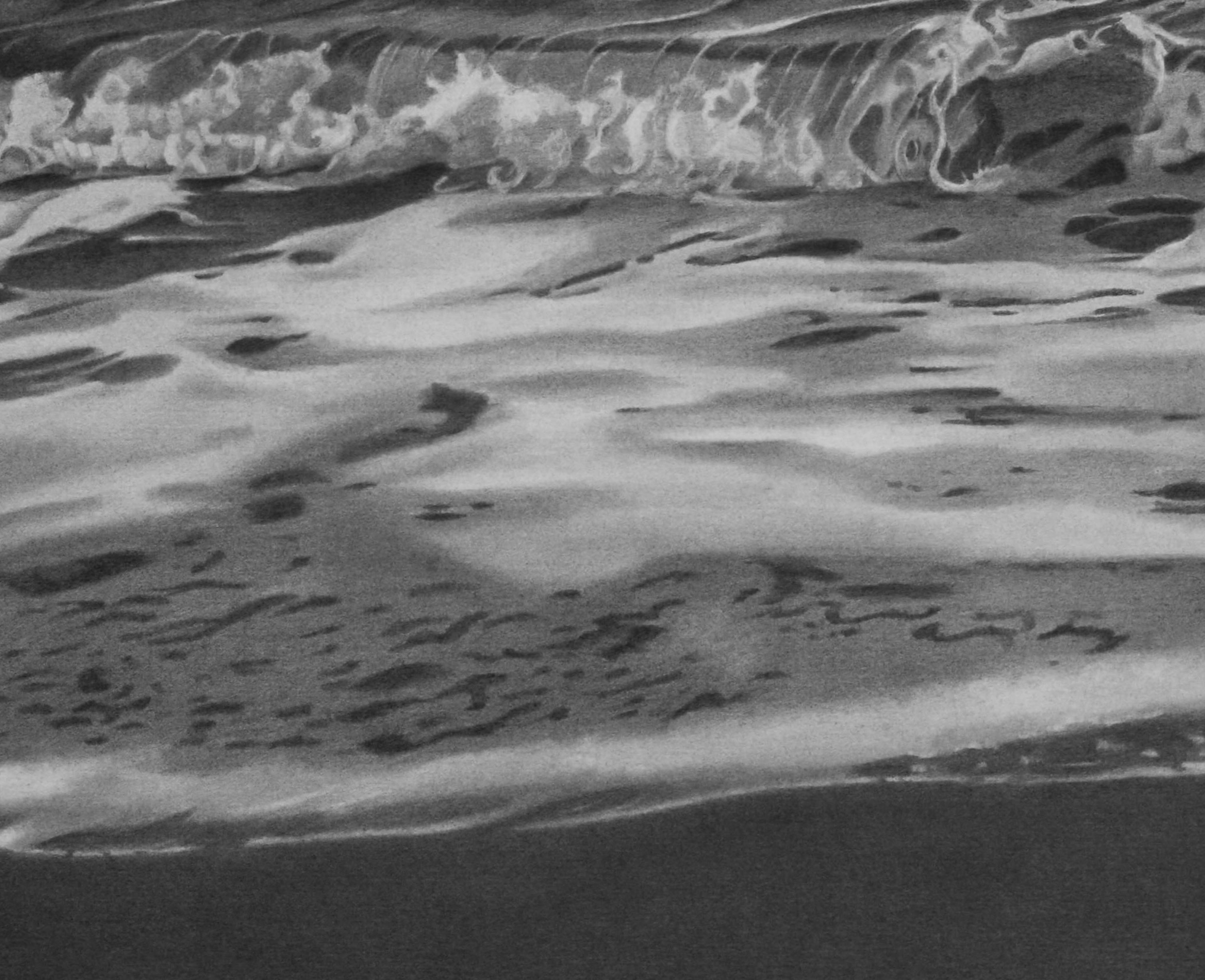 This is the only drawing Mary Reilly has ever done of Maui - a gorgeous scene with breaking, frothy water captured in graphite pencil.
