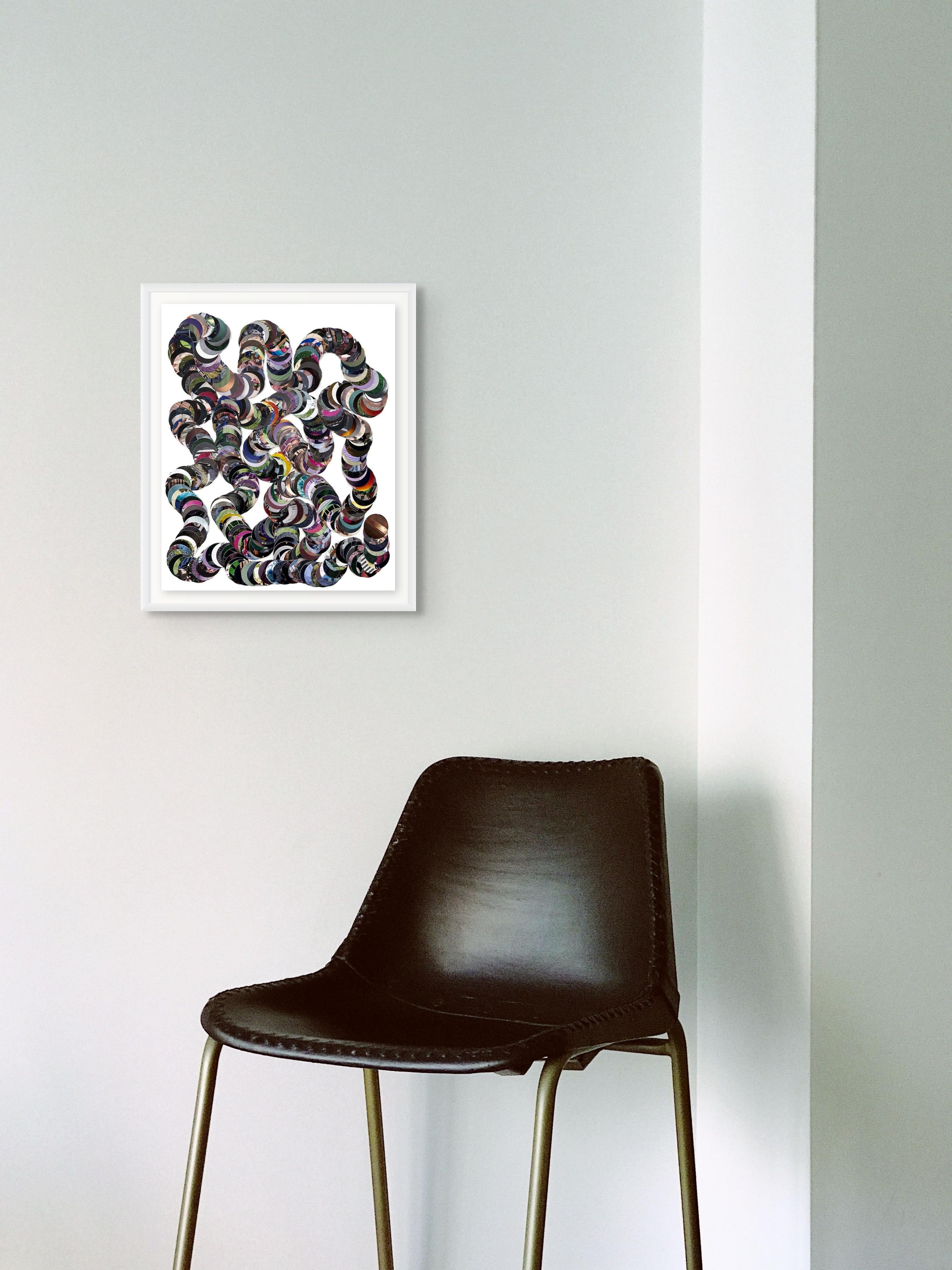 Scribble, Flowing Abstract Collage of Photographic Elements, 17 x 14 in - Black Abstract Photograph by Heather Cox