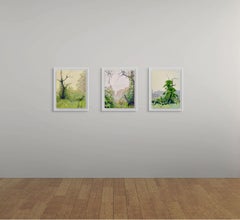 Dead Apple Tree, Vines & Milkweed, 20x15 in. Contemporary Lush Landscape Drawing