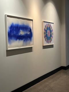 Taxonomie de l'herbe de l'étang _Cedar Shake Removed, 30 x 42, Atmospheric Blue Abstract