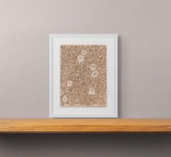 Klee, botanische Zeichnung in Walnusstinte Nature Studie auf Papier, 9x7 in.