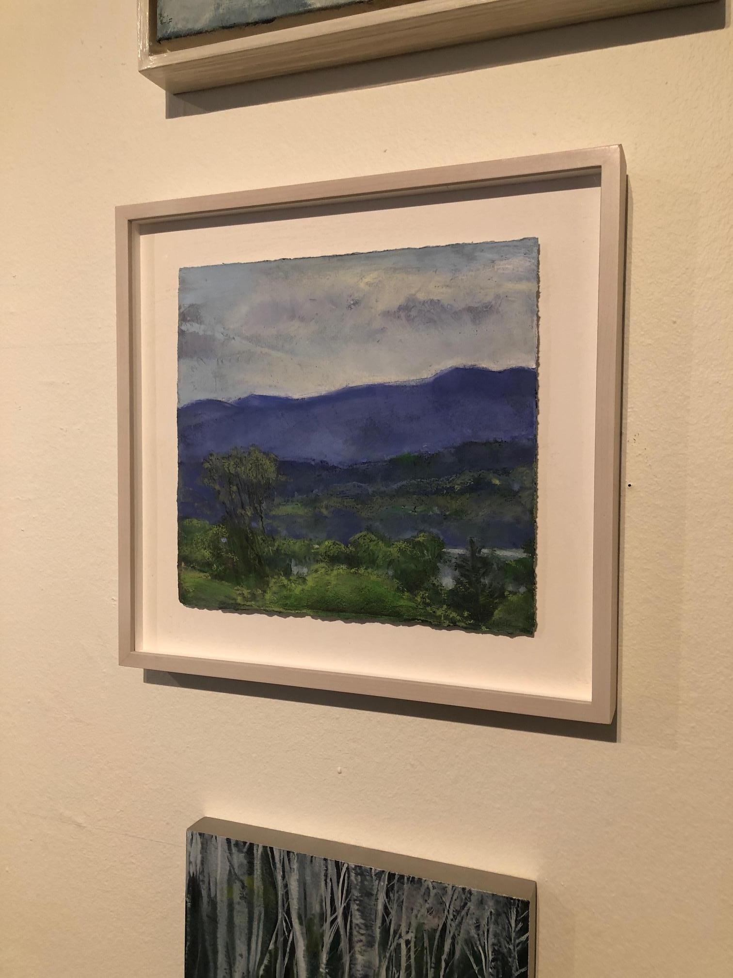 Magic Mountain, contemporary impressionist oil pastel landscape - Art by Daisy Craddock