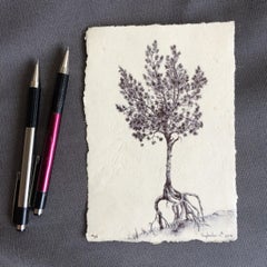 Dina Brodsky, Tree No. 24, Ballpoint pen on paper figurative miniature, 2015