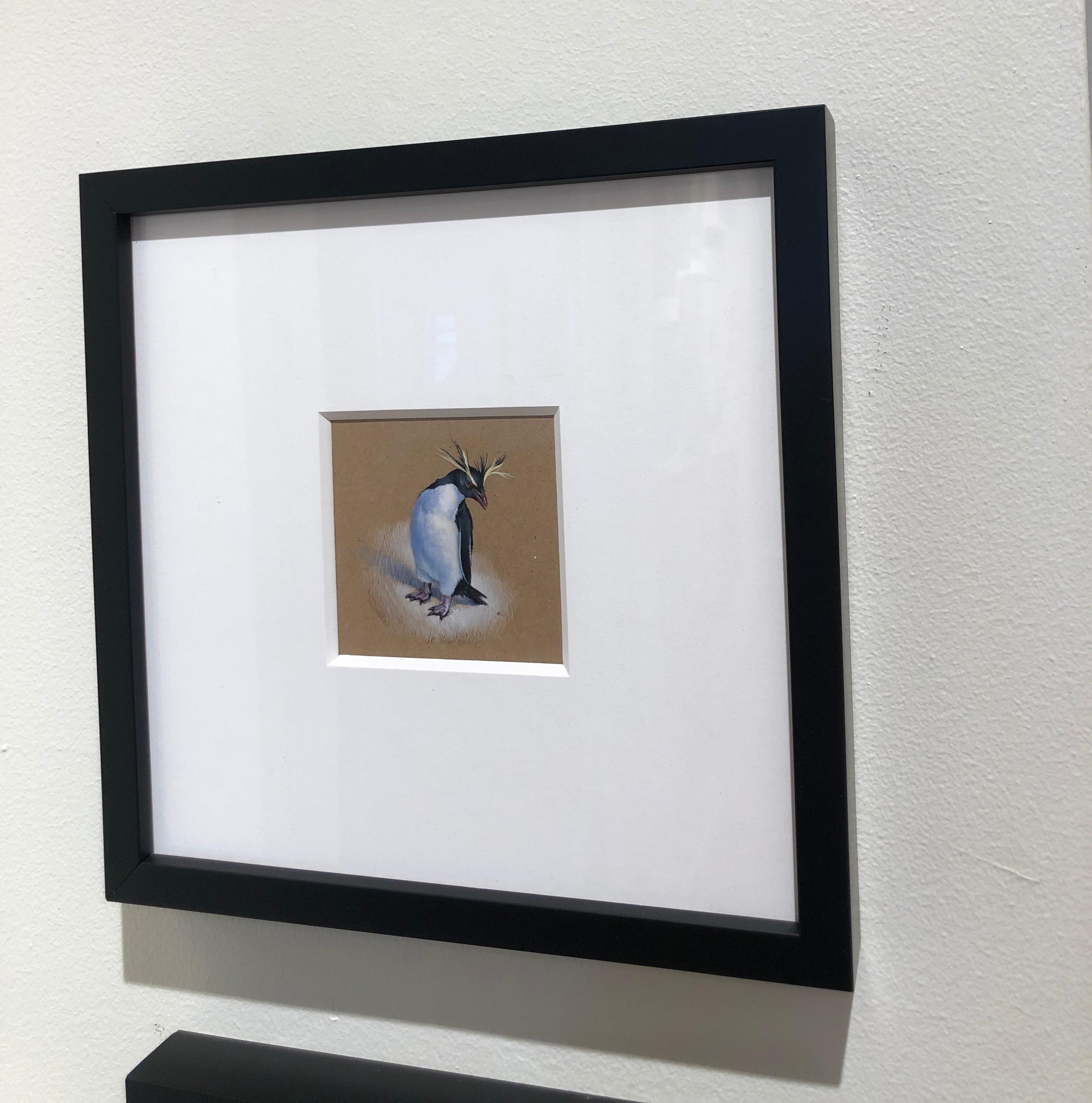 Dina Brodsky, Rockhopper Penguin, realist animal watercolor on paper, 2019 2
