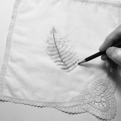 Constance Scopelitis, God is in Clean Laundry: Condom, realist carbon drawing