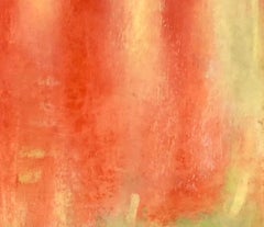 Little Cherry Tomato, red and green abstract pastel fruit still life, 2020