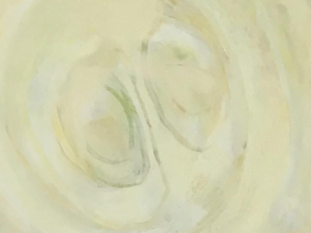  Large Yellow Onion, abstract neutral oil pastel vegetable still life, 2019 - Art by Daisy Craddock