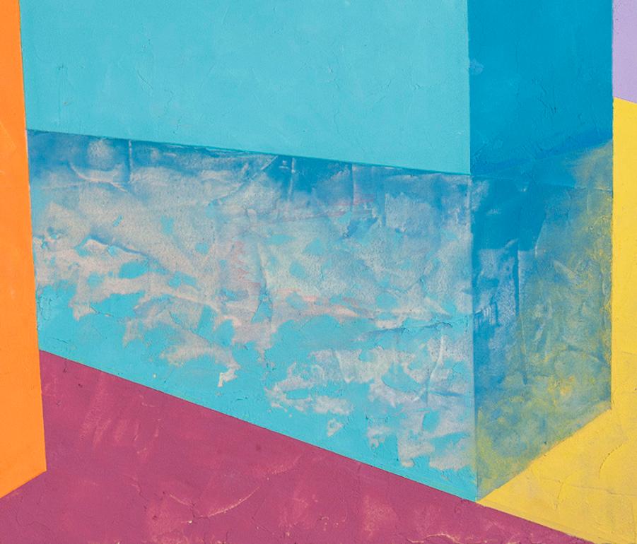 Askew #80, abstraktes, mehrfarbiges, architektonisches Acrylgemälde für die Inneneinrichtung, 2020 (Abstrakt), Painting, von Barbara Kemp Cowlin