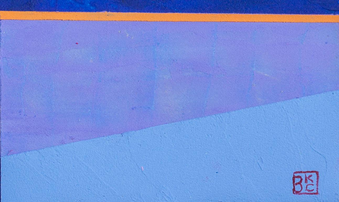 Abstraktes, mehrfarbiges, architektonisches Acrylgemälde für Innenräume von Askew #86, 2020 (Violett), Interior Painting, von Barbara Kemp Cowlin