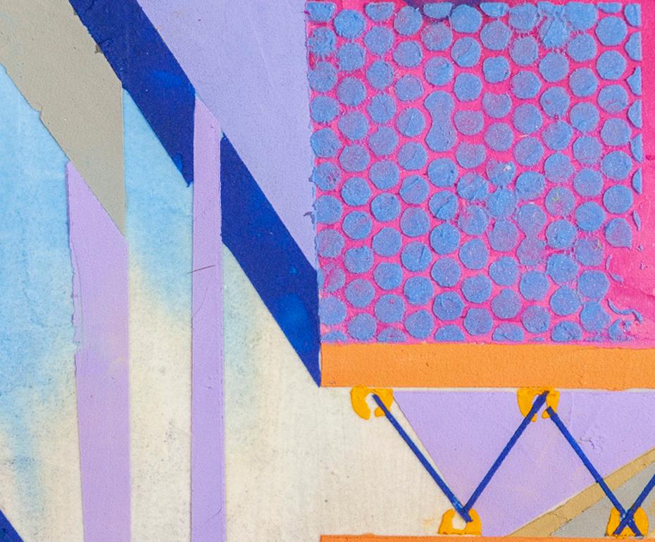 Barbara Kemp Cowlin verwendet Acrylfarben, um die prekären Facetten ihrer architektonischen Abstraktionen darzustellen. Widersprüche wuchern in ihren Räumen, verwirren den Betrachter und stellen seine Wahrnehmung einer lange gewohnten Umgebung in