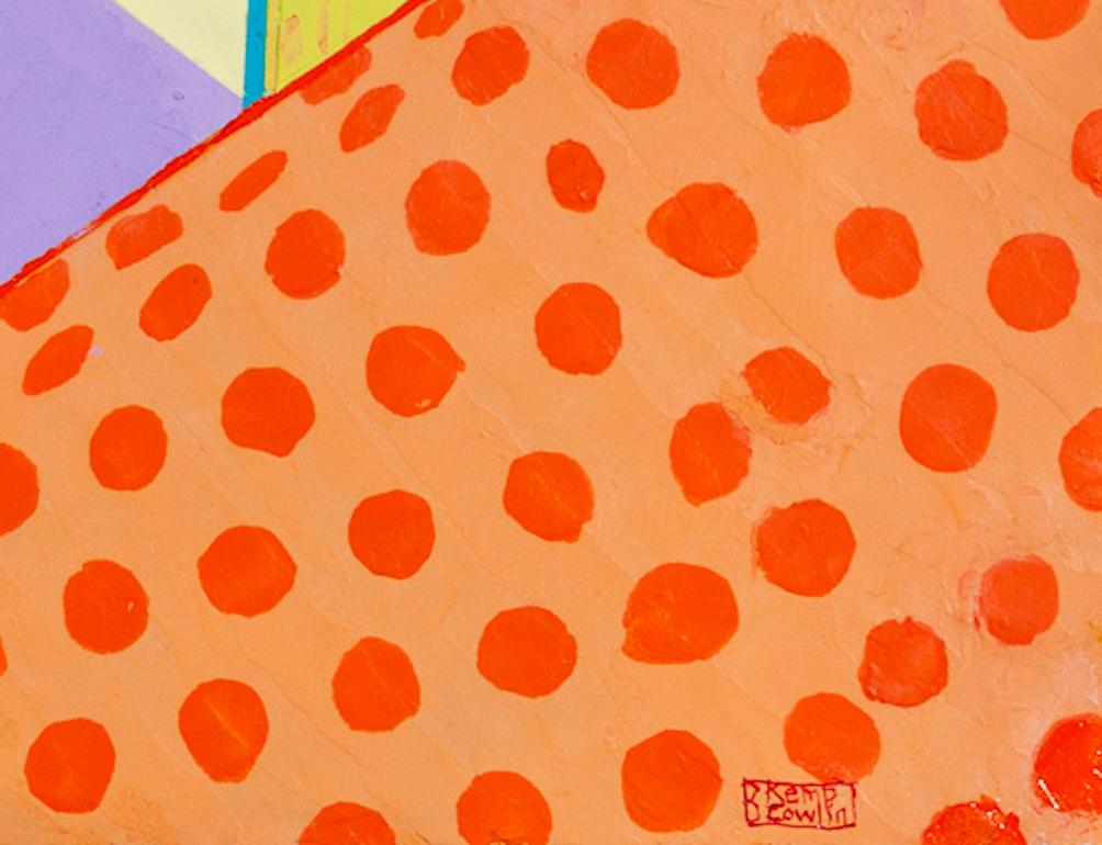 Abstraktes, mehrfarbiges, architektonisches Acrylgemälde für Innenräume von Askew #87, 2020 – Painting von Barbara Kemp Cowlin
