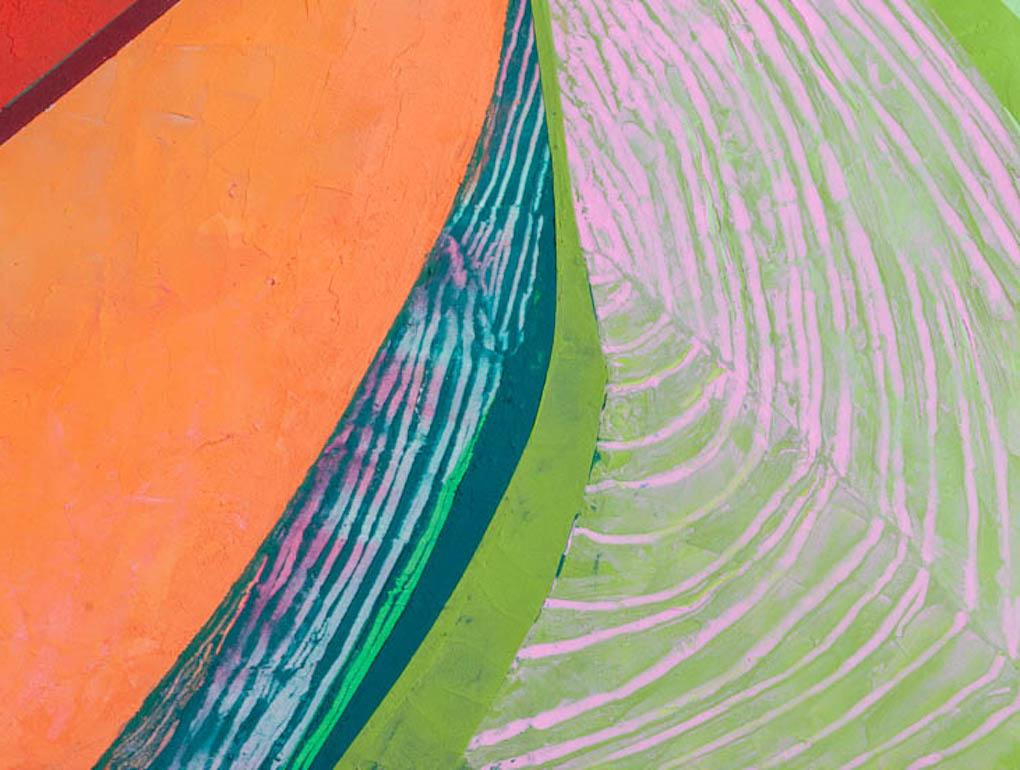 Abstraktes, mehrfarbiges, architektonisches Acrylgemälde für Innenräume von Askew #93, 2020 (Beige), Interior Painting, von Barbara Kemp Cowlin