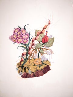 Syren, impressionistic botanical still life, gouache, 2020