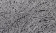 Wintry Trees 3, fotorealistische Graphit-Landschaftszeichnung, 2021