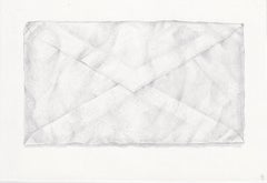 Crushed Envelope, contemporary realist silverpoint still life drawing