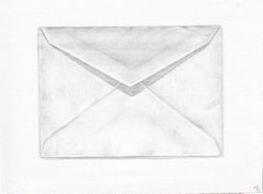 Envelope #1, contemporary realist silverpoint still life drawing