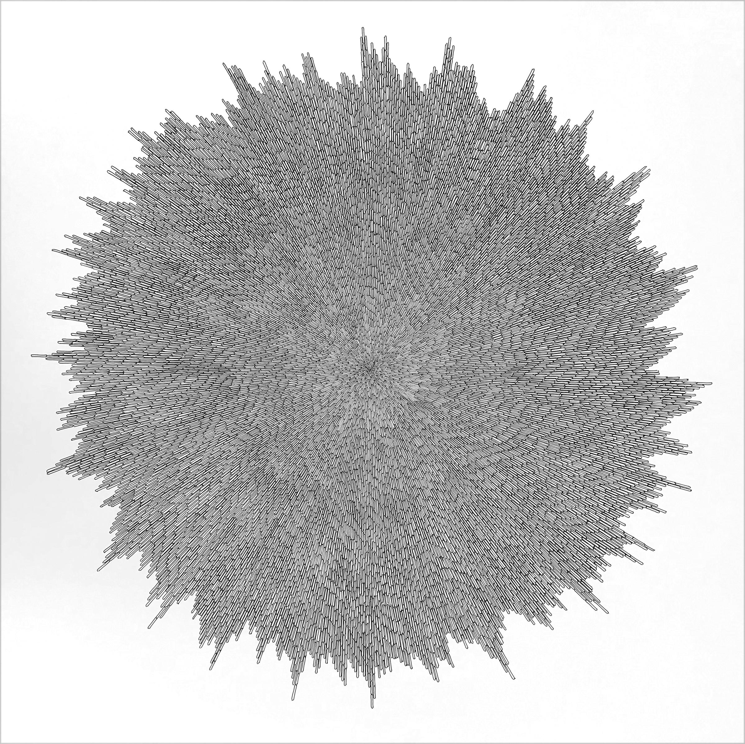 Abstract Drawing Jenifer Kent - Figment, dessin à l'encre géométrique abstraite