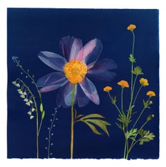 Cyanotype Painting (Peony, Lily of the Valley, Buttercup, Forget Me Not)
