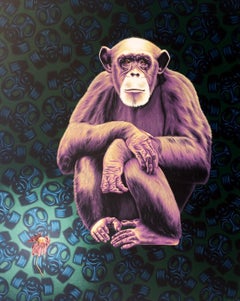 Painting of Ape with flower: APE (Anyone Protecting the Environment) 