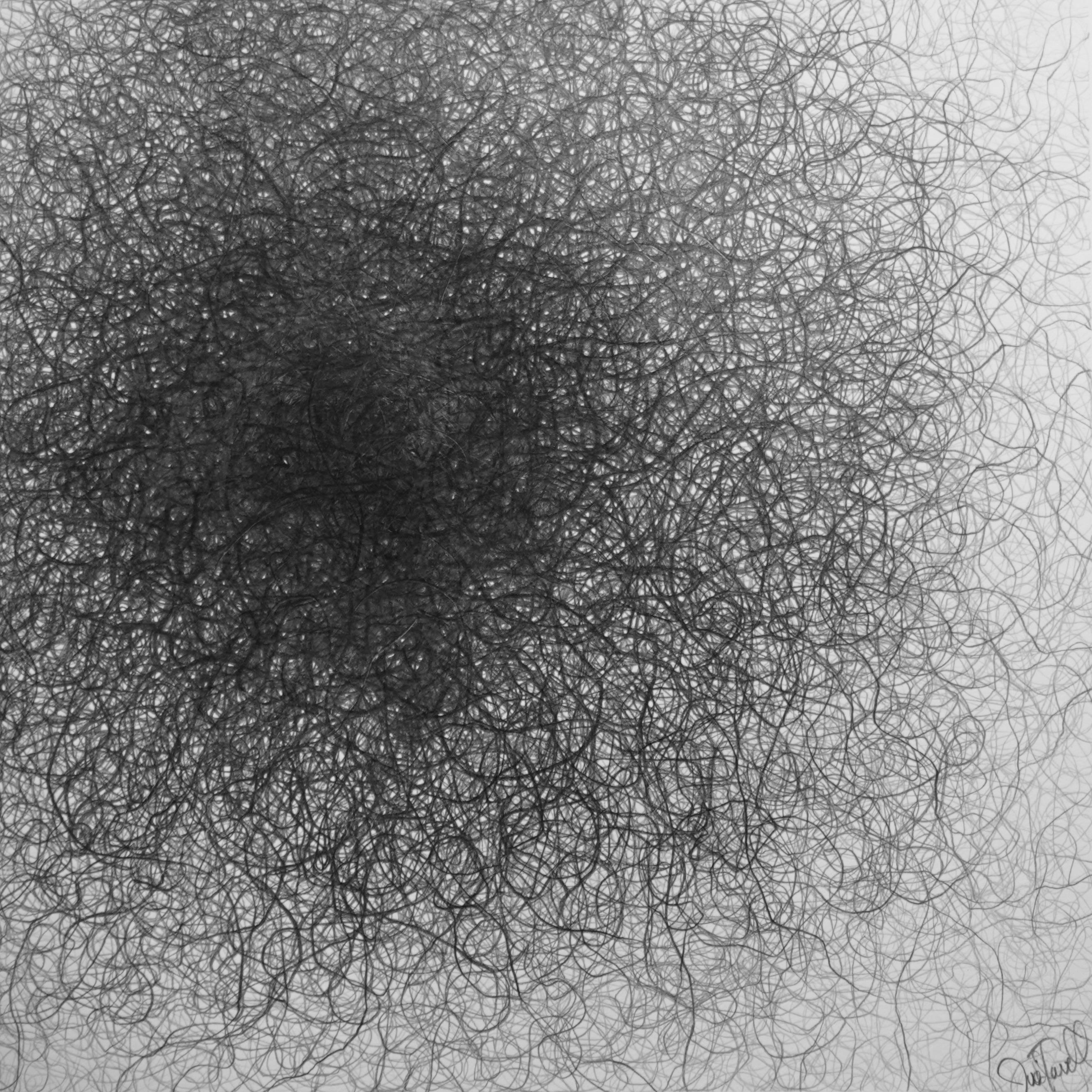 Judi Tavill Abstract Drawing - Minimal, black and white, graphite drawing: 'Expanse'