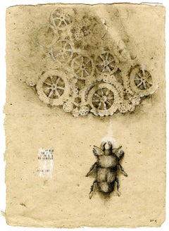 Graphite et gouache sur papier fait main : « The Remains: 1 »